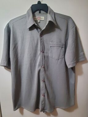 BC Ethic Men’s Short Sleeve Button-Up Shirt - Gray XL